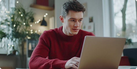 Zelfstandig ondernemer met laptop