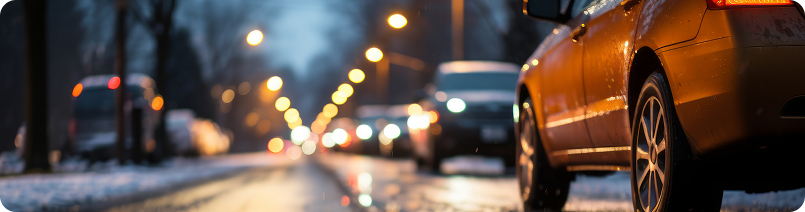 Auto's op een verlichte weg